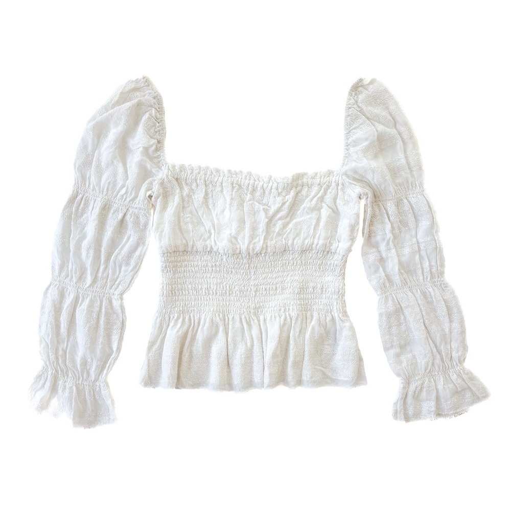 Aritzia Wilfred Smocked Prairie Blouse — XXS